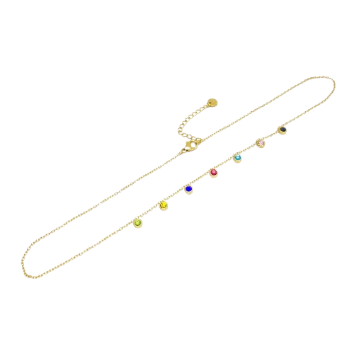 COLAR PEDRAS COLORIDAS